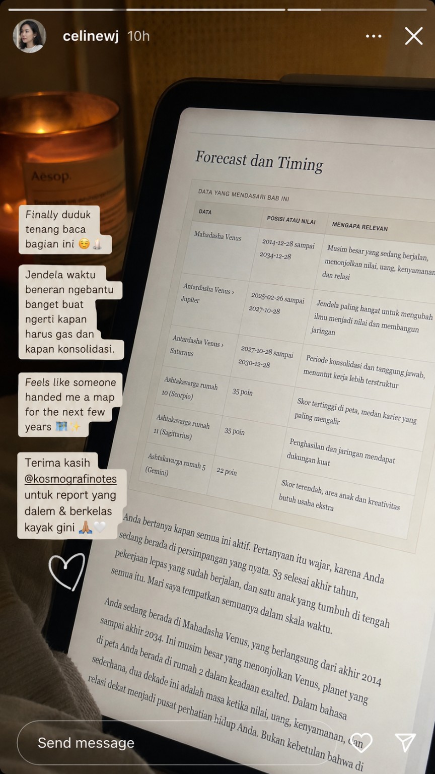 Screenshot social proof Kosmografi 2