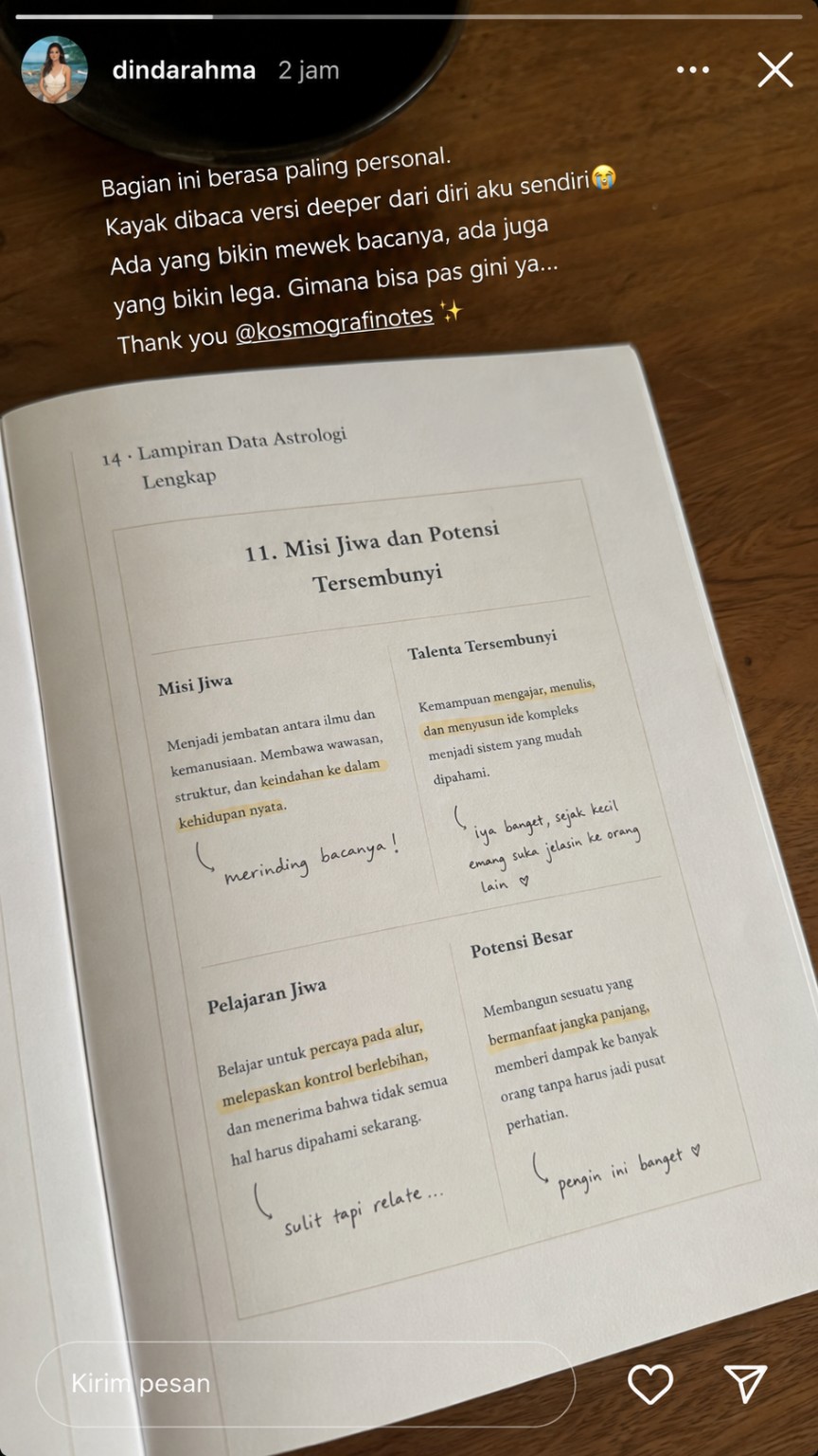 Screenshot social proof Kosmografi 4