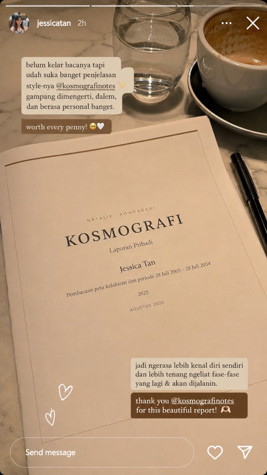 Screenshot social proof Kosmografi 6