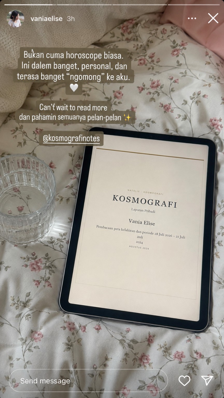 Screenshot social proof Kosmografi 7